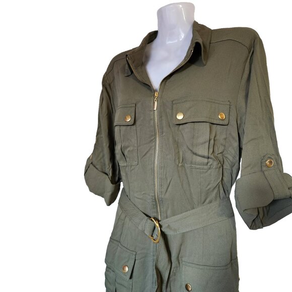 Versatile Green Cargo Style Dress Size 10 - Picture 3 of 7